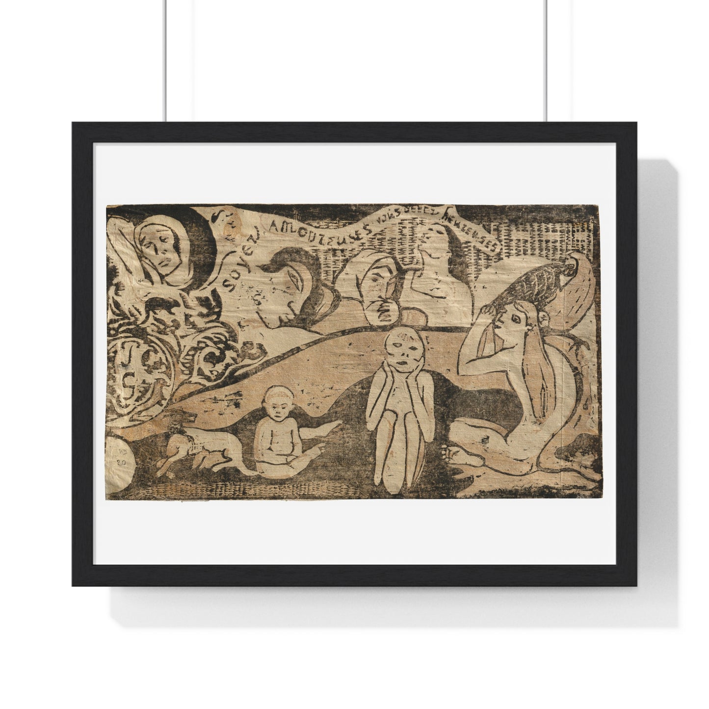 Soyez Amoureuses, Vous Serez Heureuses (Be Loving, and You Will be Happy), from the Suite of Late Wood-Block Prints by Paul Gauguin