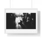 Black and White Photography, High-Contrast Cityscape 'Designed by AI' Framed Print