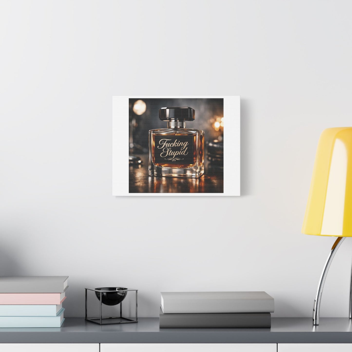 Fucking Stupid, Anti-Consumerism Protest Art 'Designed by AI' Art Print on Canvas