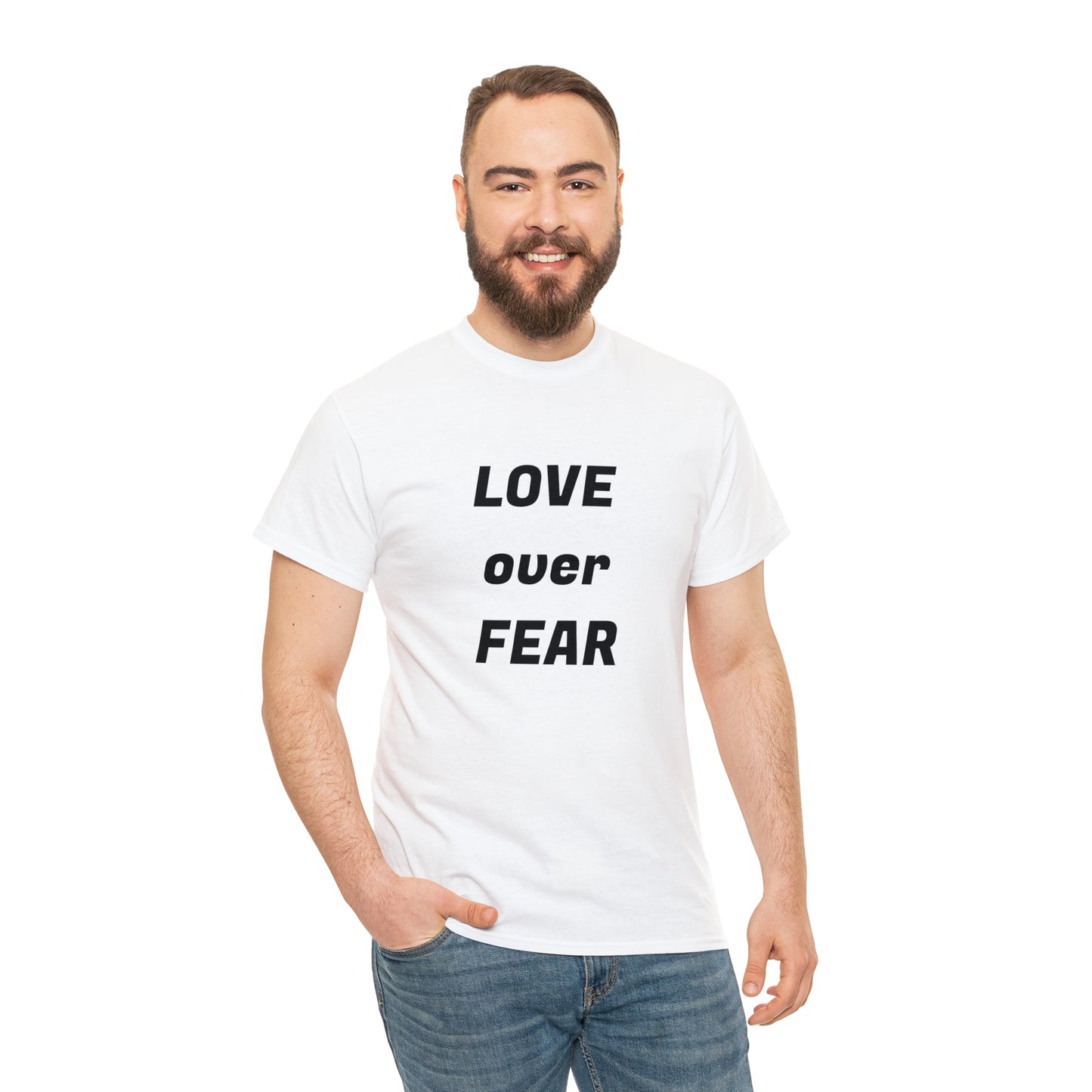 'Love Over Fear' Cotton T-Shirt