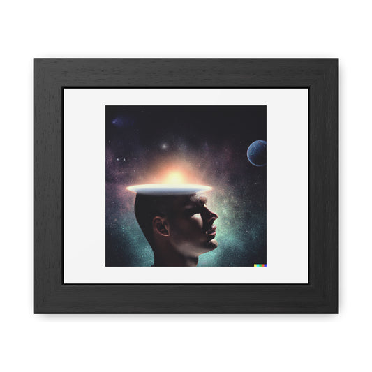 Human Consciousness 'Designed by AI' Wooden Framed Print
