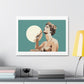 Greek Goddess Statue Doing Her Makeup, Art Print 'Designed by AI' on Canvas