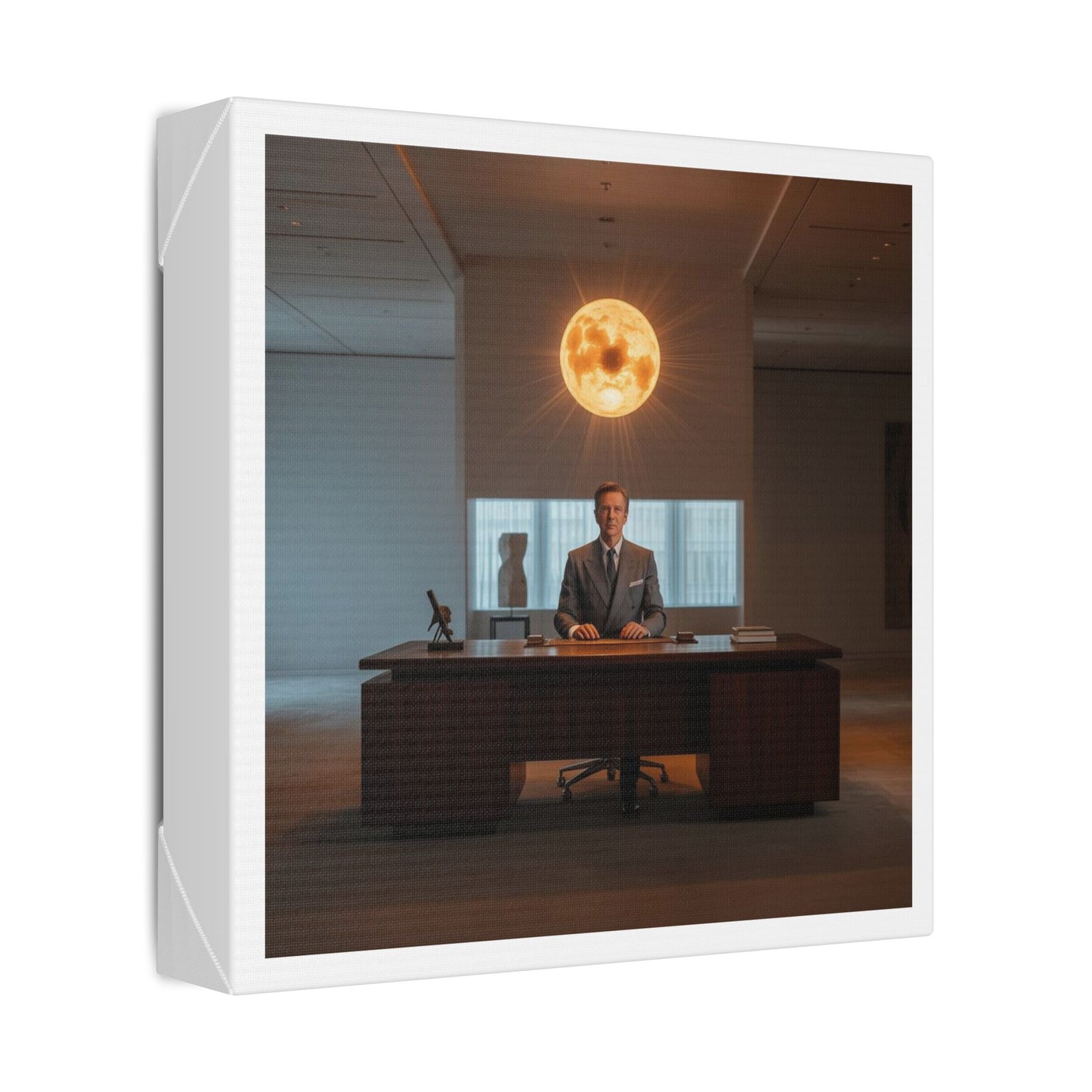 Boss Never Leaves the Building Without His Own Sun 'Designed by AI' Canvas Art Print