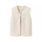 Women's Loose Lamb Wool Round-Neck Vest Top Gilet