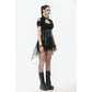 Dark in Love Draven Layered Mesh and Faux Leather Waist Cincher Skirt
