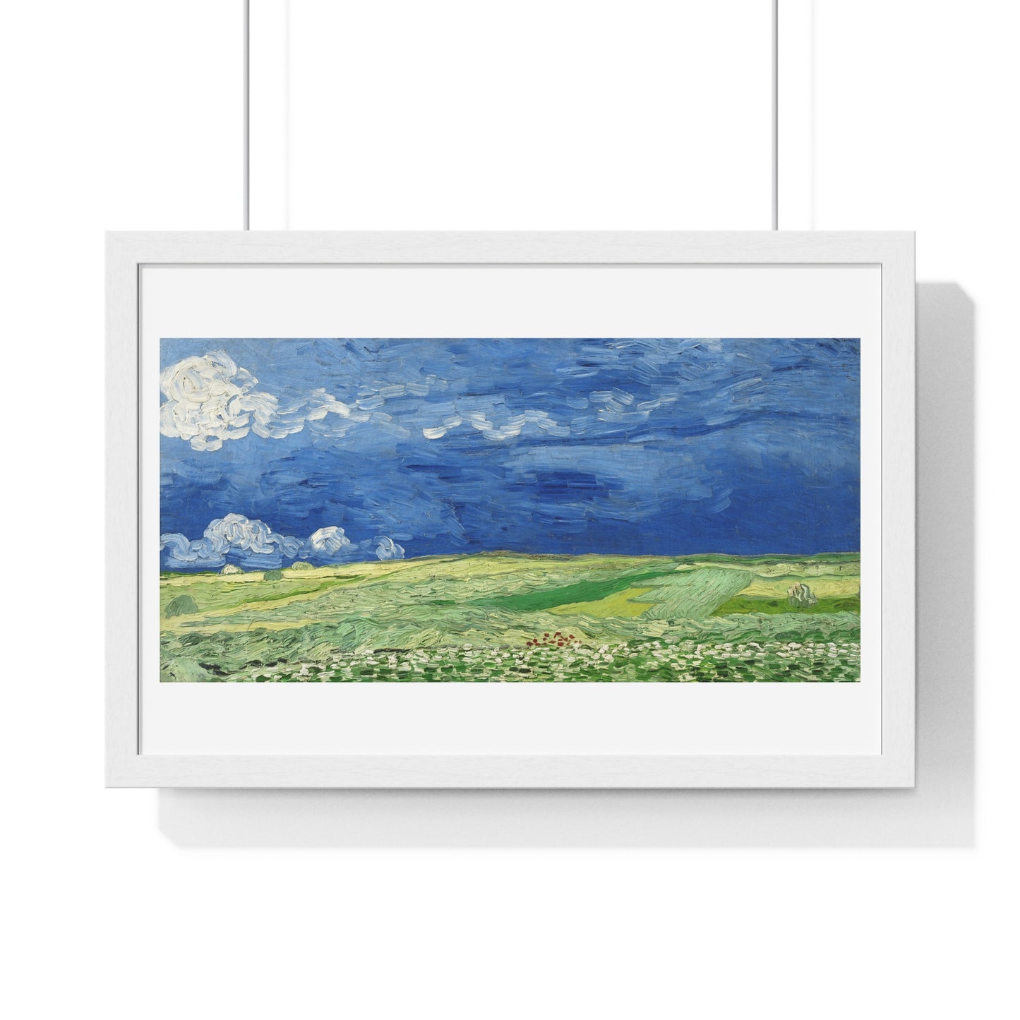 Wheatfield Under Thunderclouds (1890) by Vincent Van Gogh, from the Original, Framed Art Print