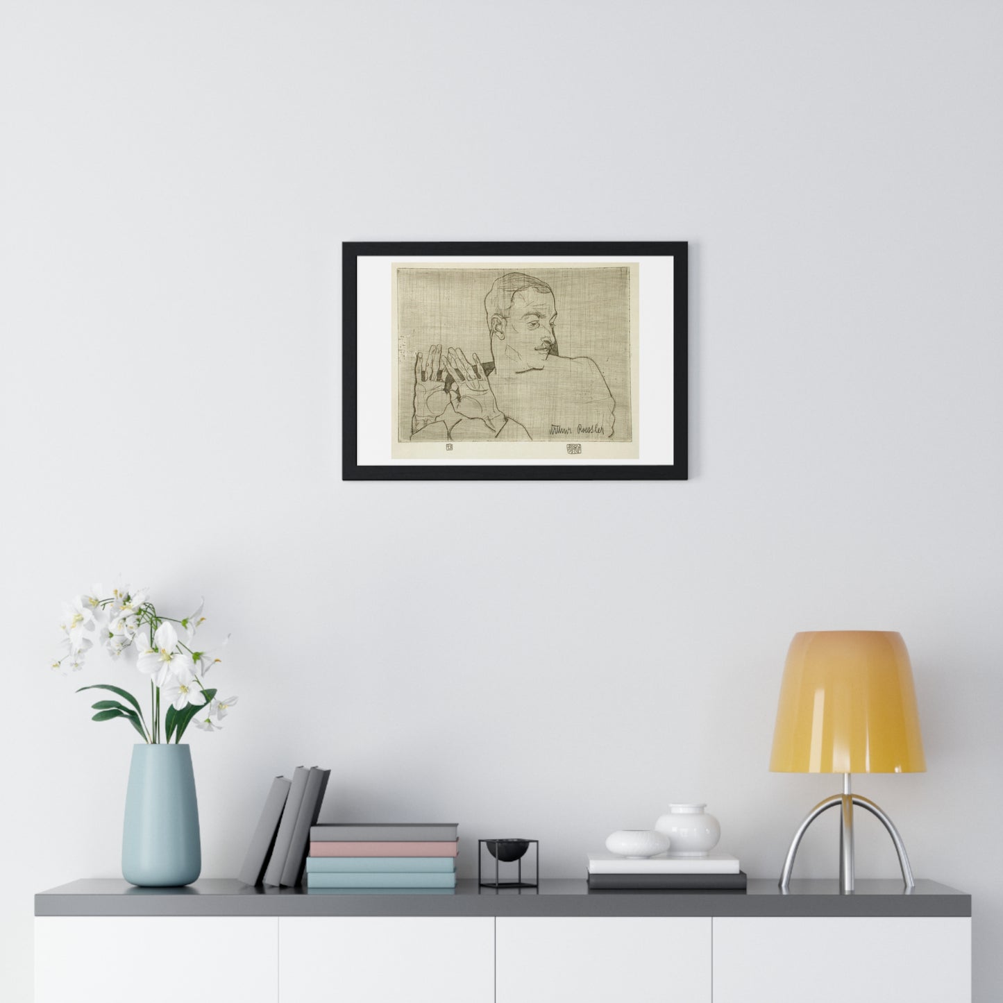 Portrait of Arthur Roessler (1922) by Egon Schiele, from the Original, Framed Art Print