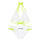 'Not a Dude' Women's Printed White Strappy Bikini Set