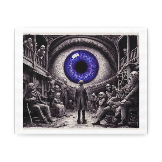 Giant Eye to Represent Indigo Eternity, Art Print 'Designed by AI' on Canvas