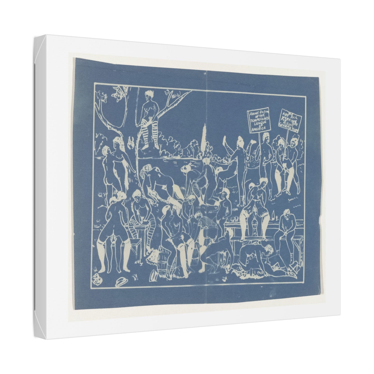 Fotoreproductie van Risqué Onderwerp, Tekening van een Orgie (circa 1900) by Anonymous, Canvas Art Print