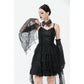 Dark in Love Seraphine Black Lace Ruffle Arm Warmer Sleeves