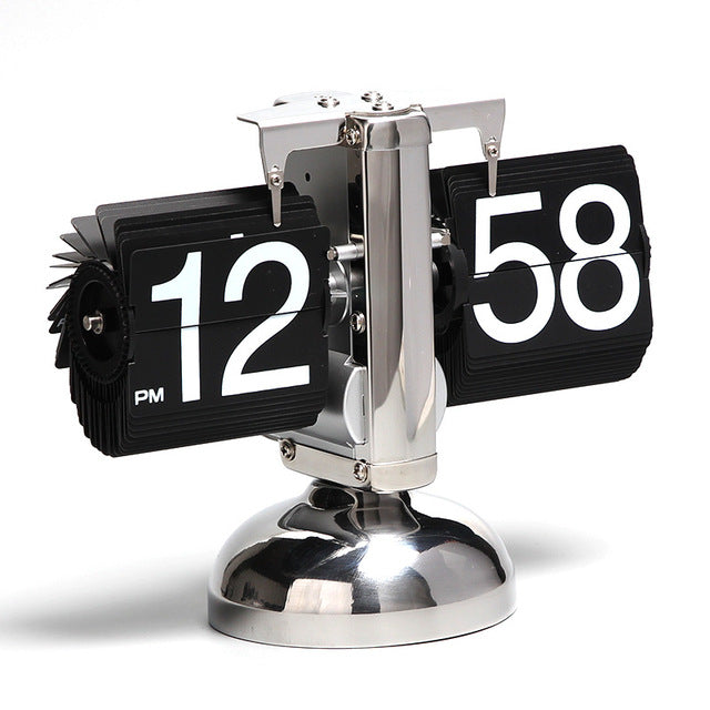 Classical Mechanical Table Clock Rolodex Style