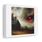 Detailed Painting Of a Red Eyed Ghost and Barn by Roberto Aizenberg 'Designed by AI' Print on Satin Canvas