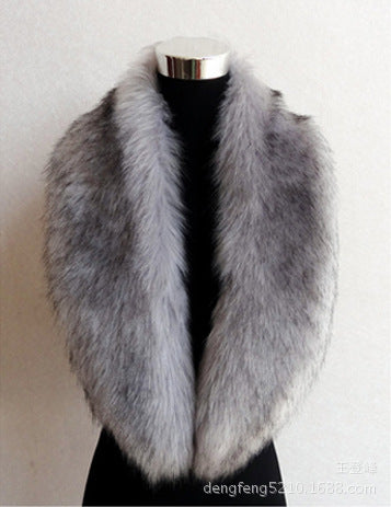 Faux Fox Fur Women's Shawl, Big Fur Collar Scarf