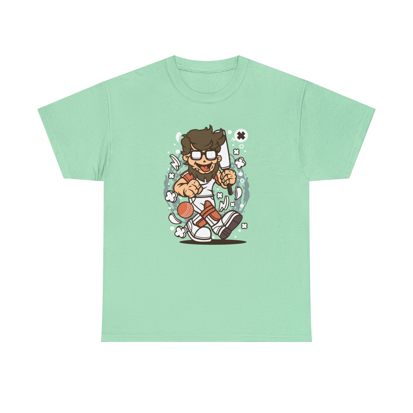 Hipster Cricket Cartoon T-Shirt