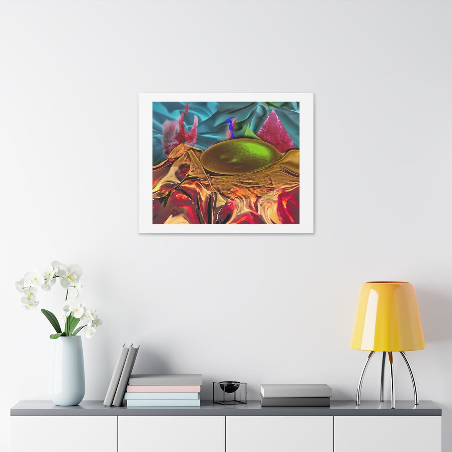 Digital Pastiche Abstract Art 'Designed by AI' Satin Canvas Print