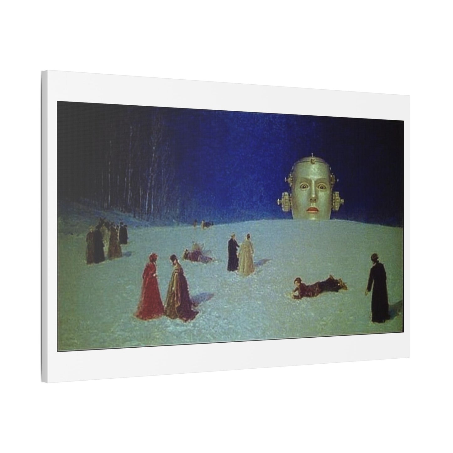 What's That Coming Over the Hill? 19th Century Pastel Art 'Designed by AI' Print on Canvas