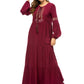 Vireous Embroidered Heritage Robe Long Dress