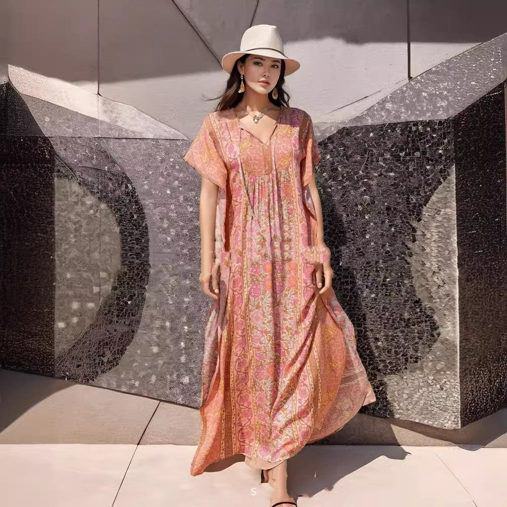 Abstract Print Casual Vacation Beach Dress