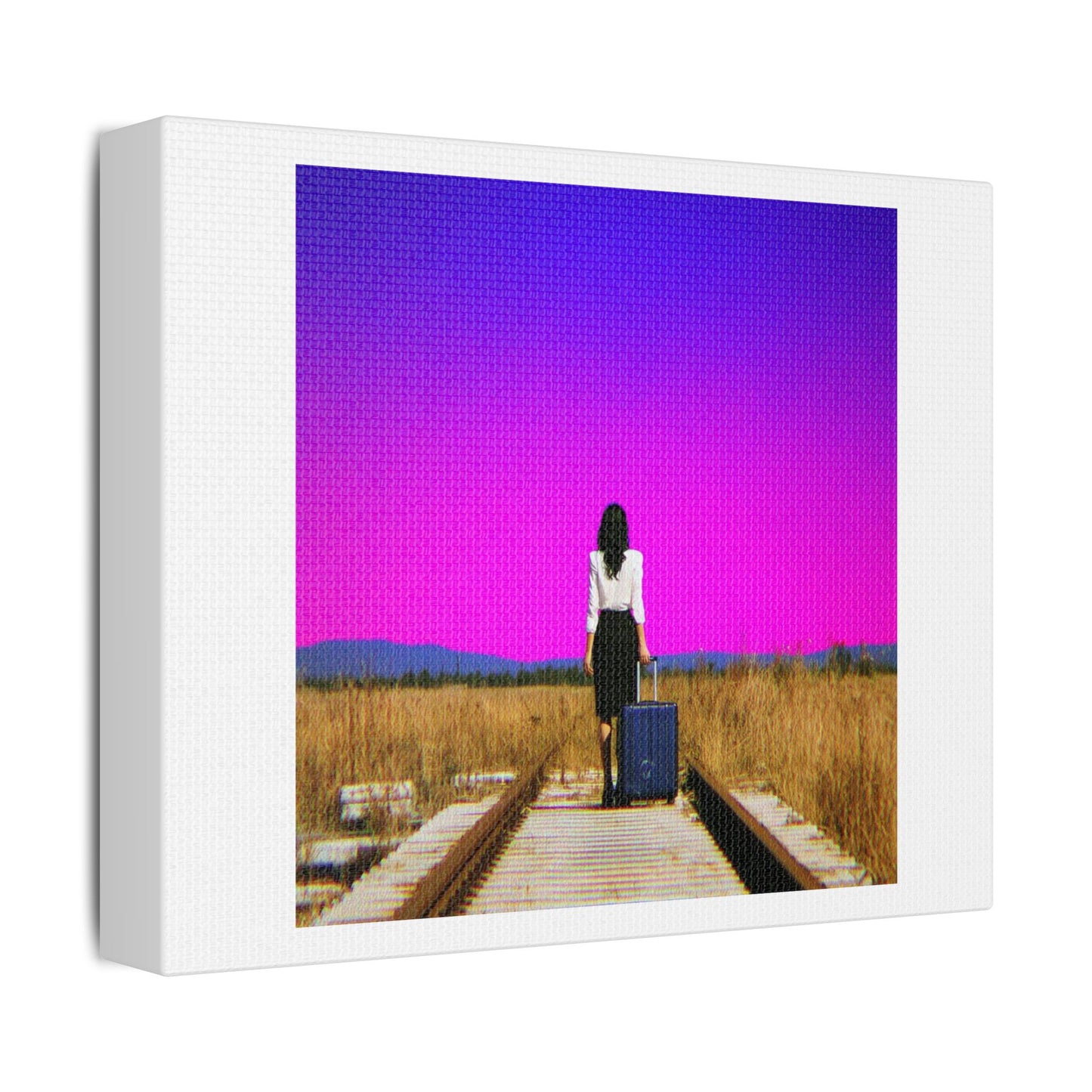 Life's a Journey, Grainy Film Effect and High Resolution 'Designed by AI', Art Print on Canvas