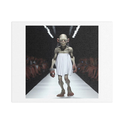 Gollum on the Fashion Catwalk II 'Designed by AI', Art Print on Canvas