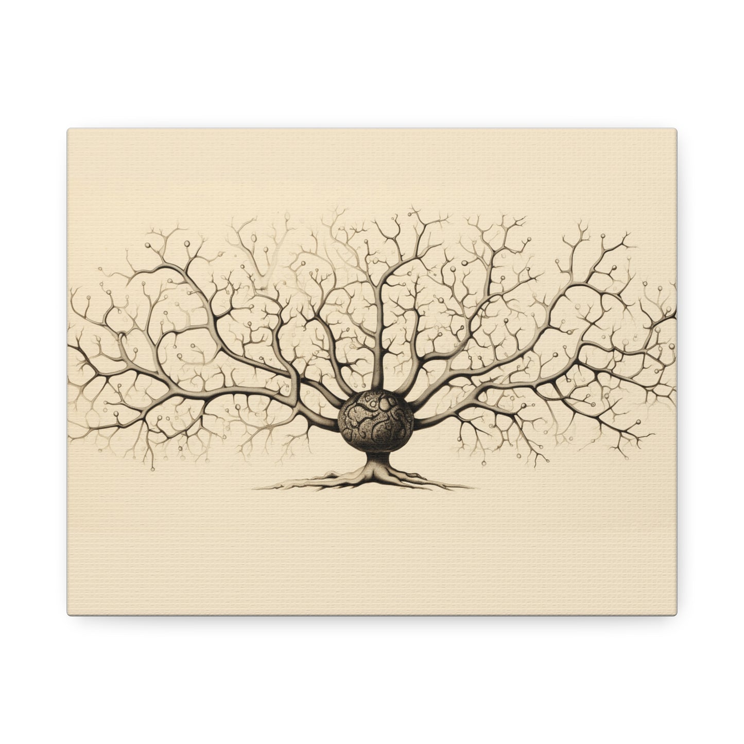 Brain Neurons Mirrored in the Beauty of Nature Art Print on Satin Canvas