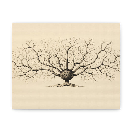 Brain Neurons Mirrored in the Beauty of Nature Art Print on Satin Canvas