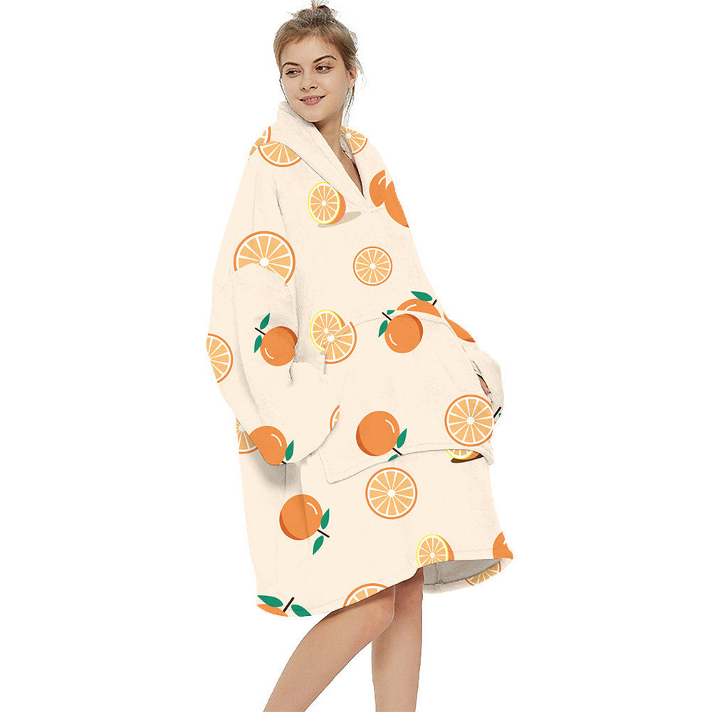 Extra-Large Printed Warm Layabout Blanket Hoodie