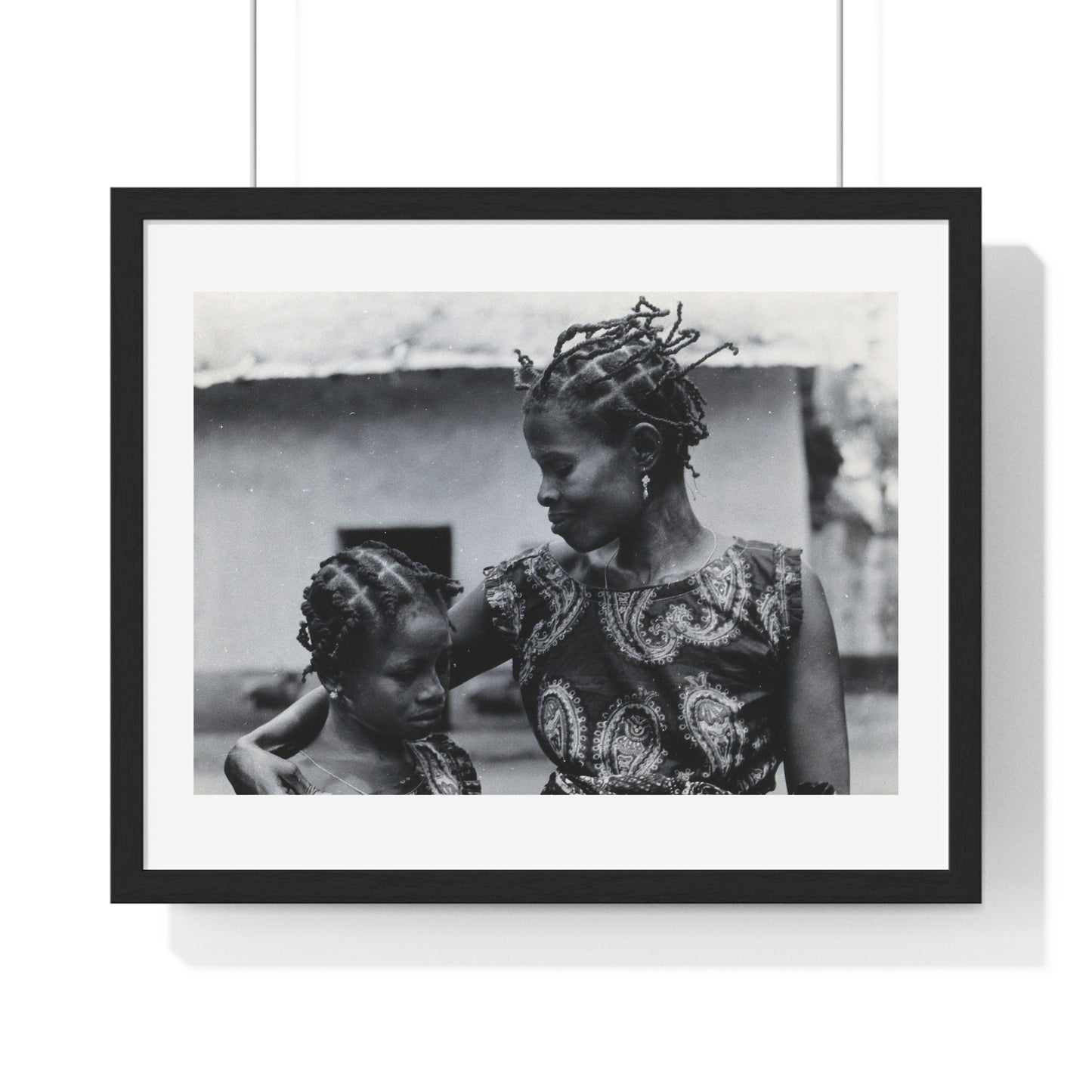 Benin, A Woman and Child with Braided Hairstyles, Vintage Photograph by Herbert Meyerowitz, Framed Print