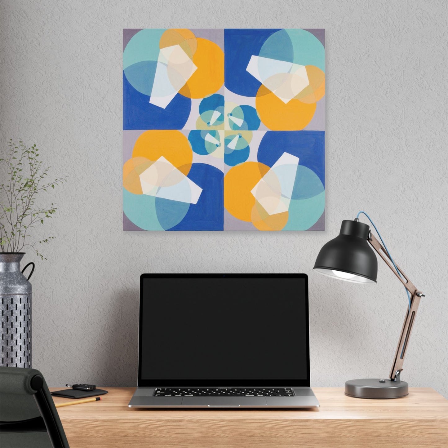 Green Squares, from the Mathematical Basis of the Arts (circa 1934) by Joseph Schillinger, Canvas Art Print