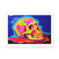 Skull Painting Remix, Art Print 'Designed by AI' on Satin Canvas