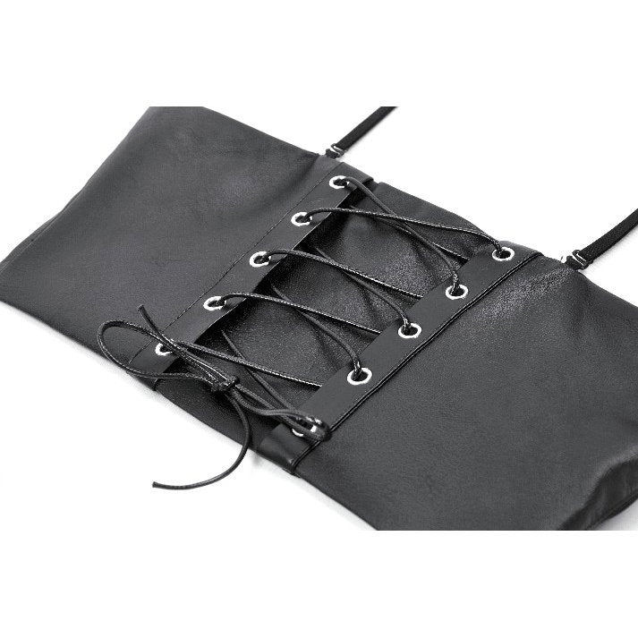 Dark in Love Ravena Buckled Faux Leather Corset Top