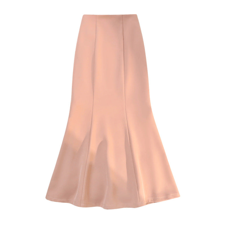 Vireous Fishtail High-Waist All-Matching Daily Wear Maxi Skirt