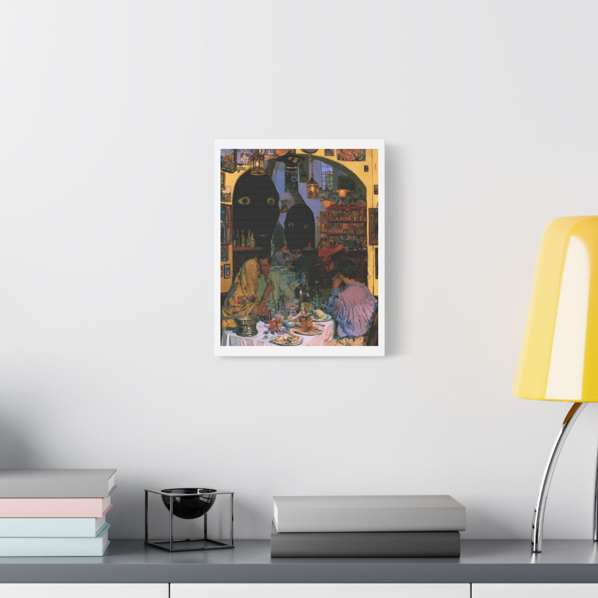 The Walls Have Eyes, Art Print on Satin Canvas, Stretched