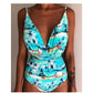 One-Piece Swimsuit Backless Monokini, Tropical Designs