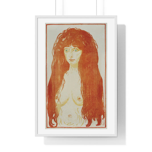 The Sin (Woman with Red Hair and Green Eyes) by Edvard Munch (1902) from the Original, Framed Art Print