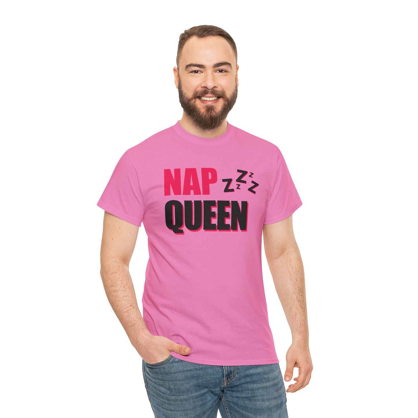 Nap Queen ヘビーコットン Tシャツ ユニセックス ワールドワイドサイズ 昼寝、睡眠、怠惰、休息