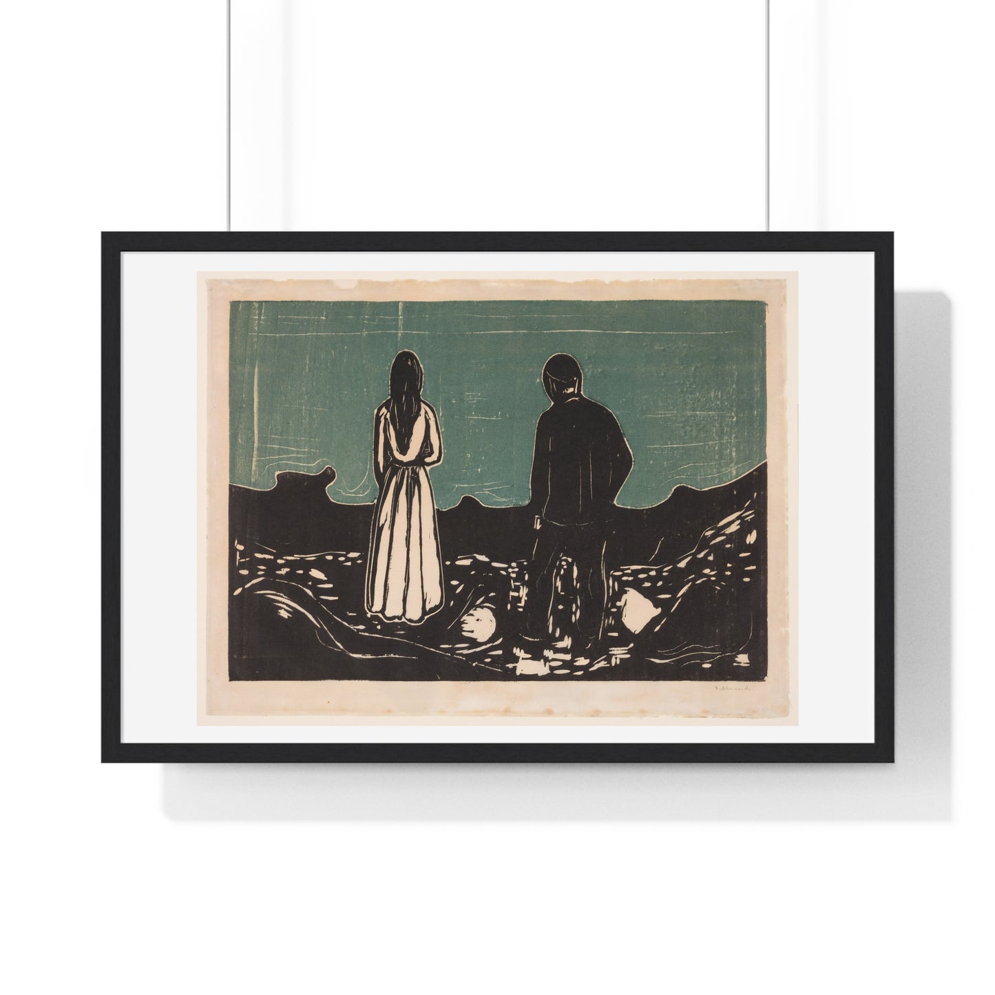 Two People. The Lonely Ones (1899) by Edvard Munch, from the Original, Framed Print