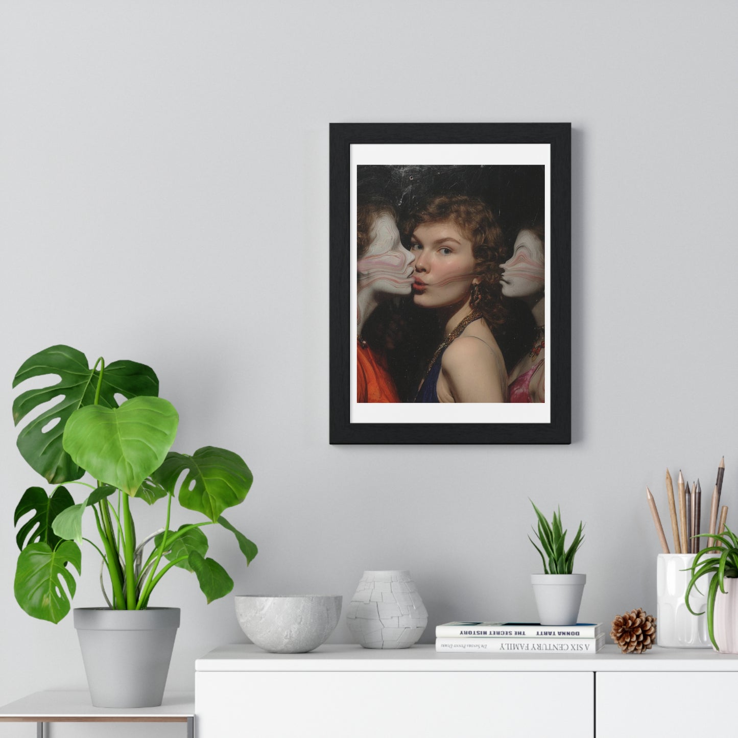 First Love Yourself, Portait Art 'Designed by AI', Framed Art Print