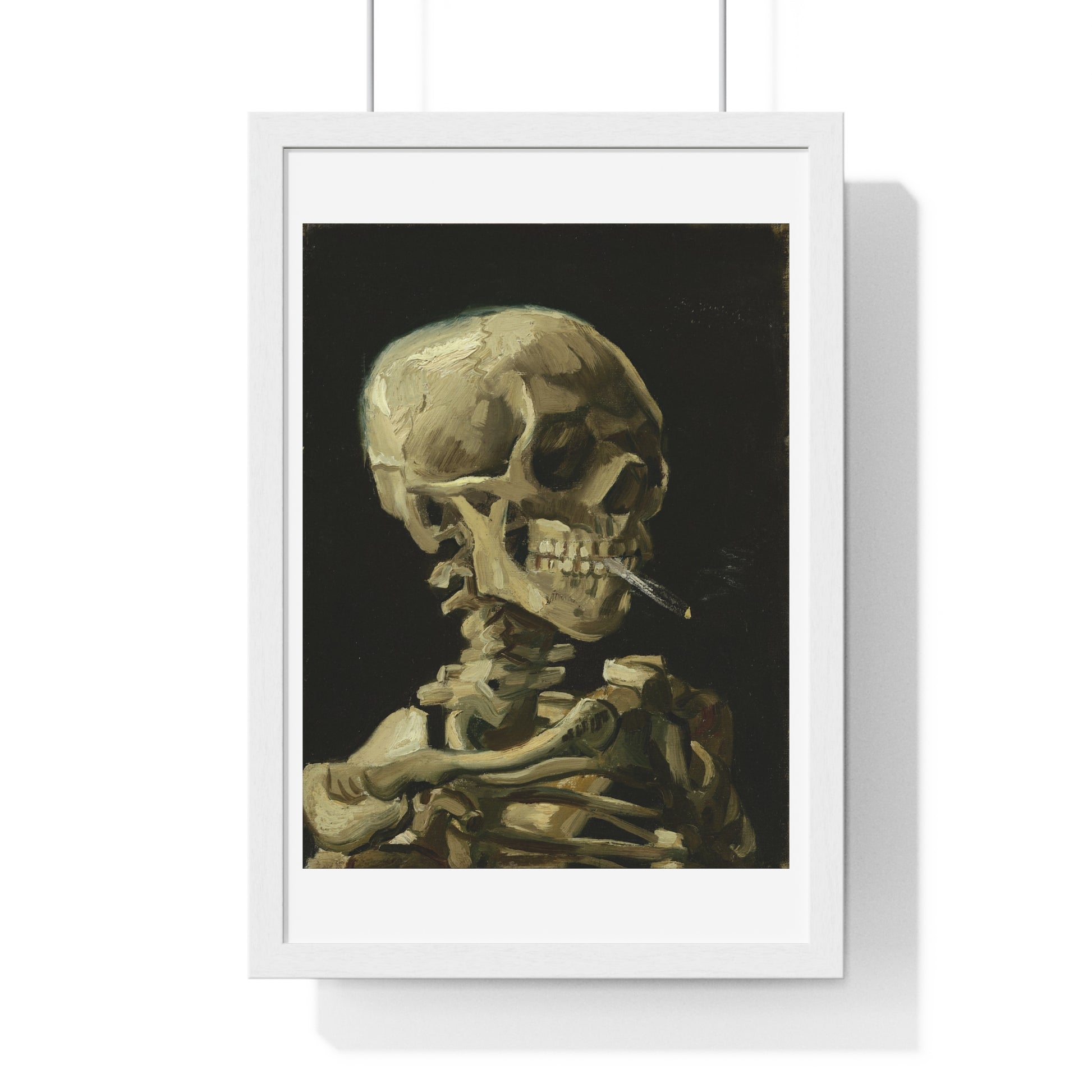 head of a skeleton with a burning cigarette VINCENT VAN GOGH Vincent Van Gogh Skeleton Skull