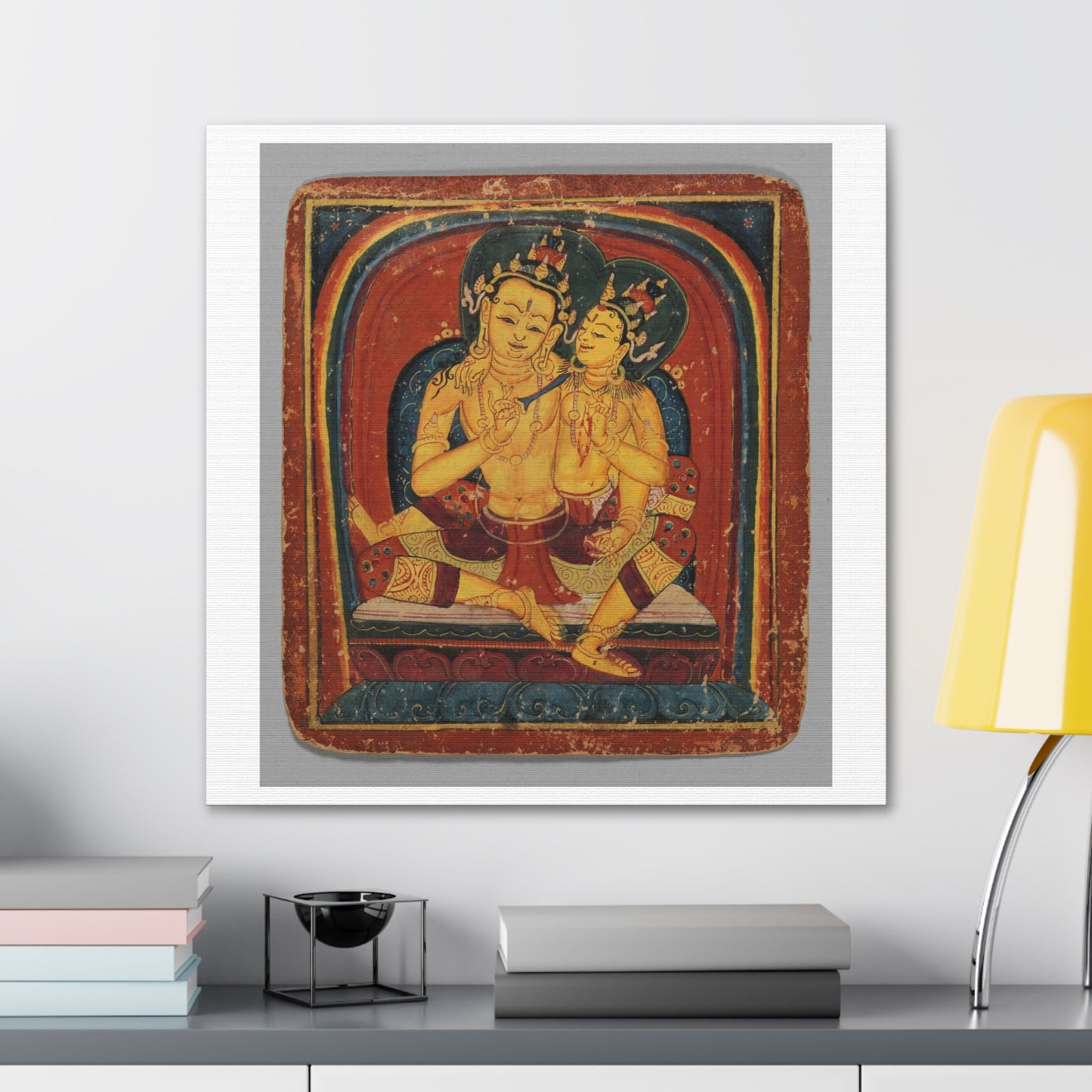 Initiation Card 'Tsakali' Akashagarbha (circa 1420), Tibet, Art Print from the Original on Canvas