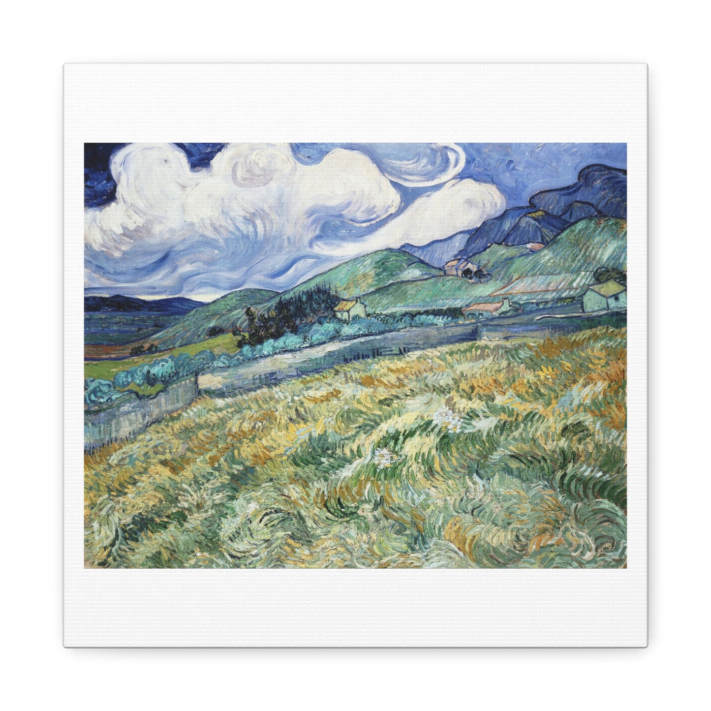 Landscape from Saint Rémy (1889) by Vincent van Gogh, from the Original on Canvas