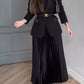 Vireous Women's Blazer and Pleated Skirt Business Suit