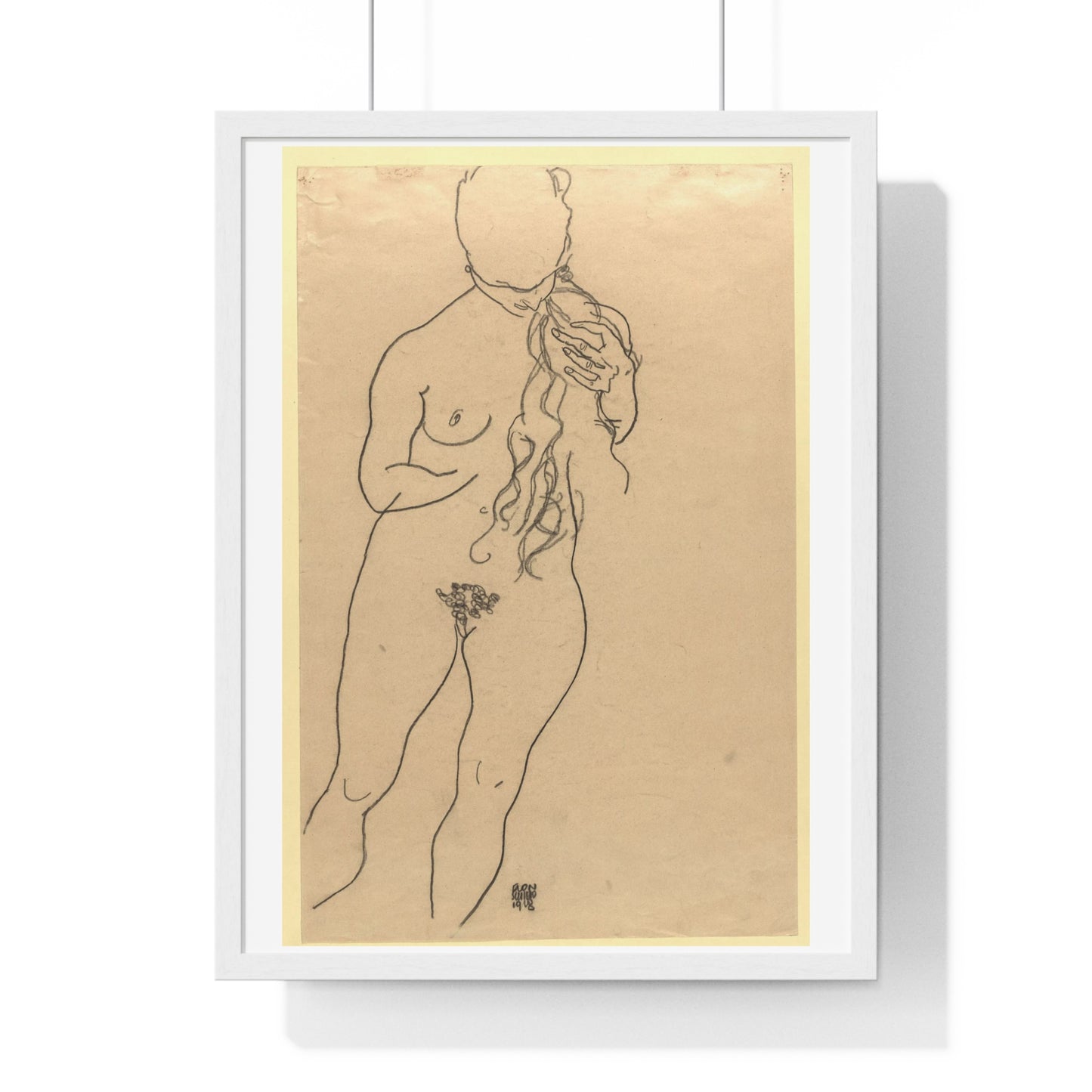 Nude by Egon Schiele, from the Original, Framed Art Print