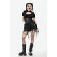 Dark in Love Draven Layered Mesh and Faux Leather Waist Cincher Skirt
