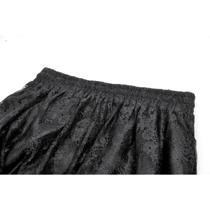 Dark in Love Sabina High-Low Sheer Lace Skirt in Black