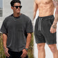 Men's Workout, Loungewear T-Shirt and Shorts Suit