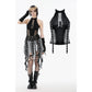 Dark in Love Bondage Mesh-Panel Buckle Halter Top