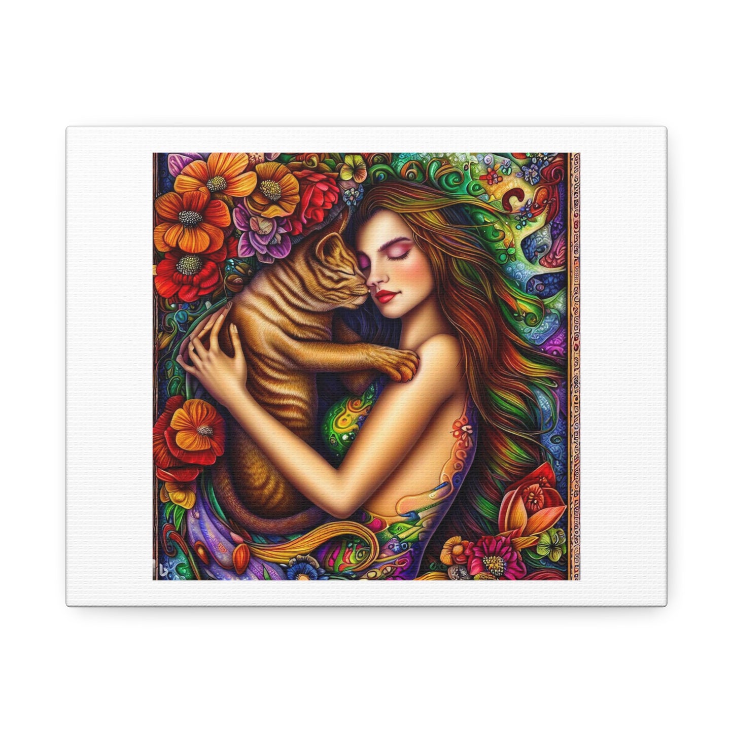 Infinite Love in the Art Style of Josephine Wall 'Designed by AI' Print on Satin Canvas