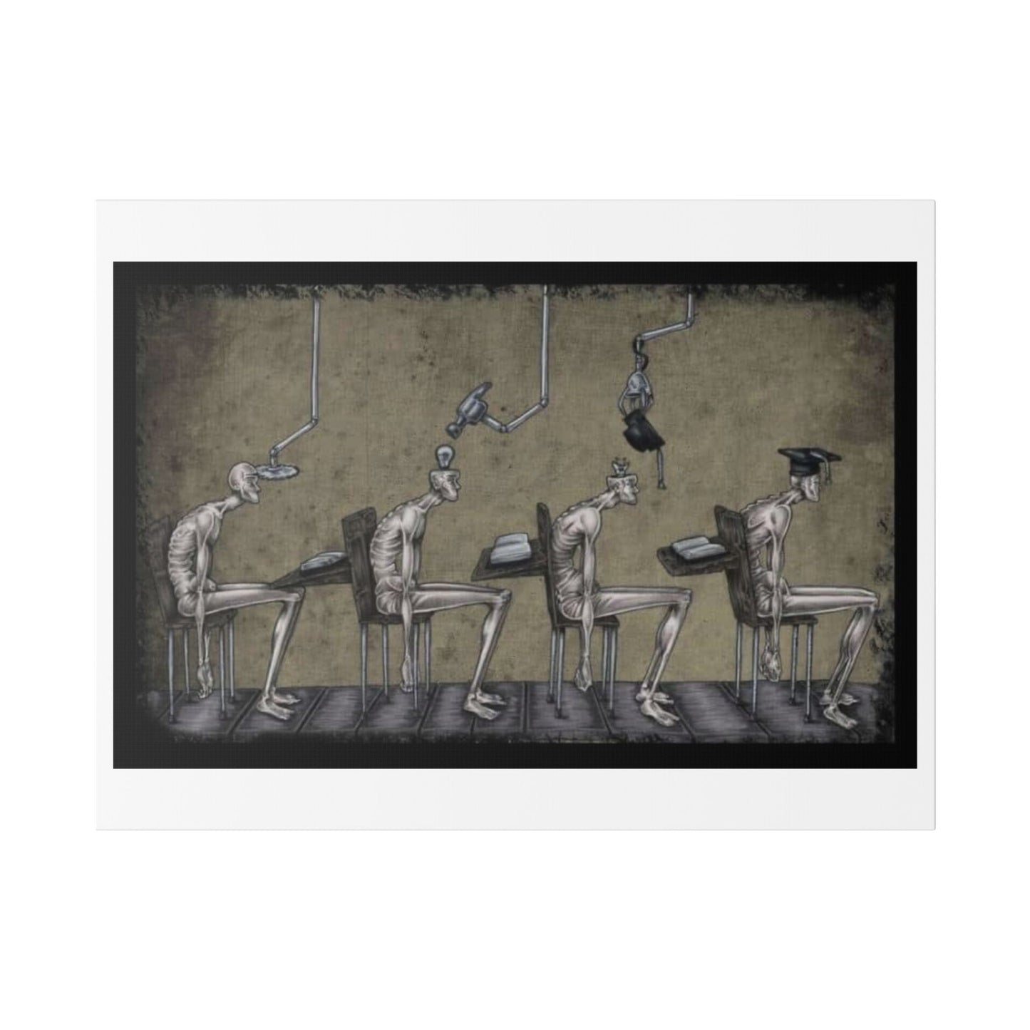 Mediocre Souls of Academia, Cartoon Art, Canvas Art Print